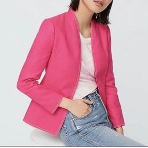 Jcrew fuchsia going out linen blend blazer size 2